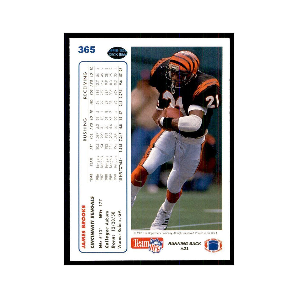 1991 Upper Deck James Brooks Bengals #365