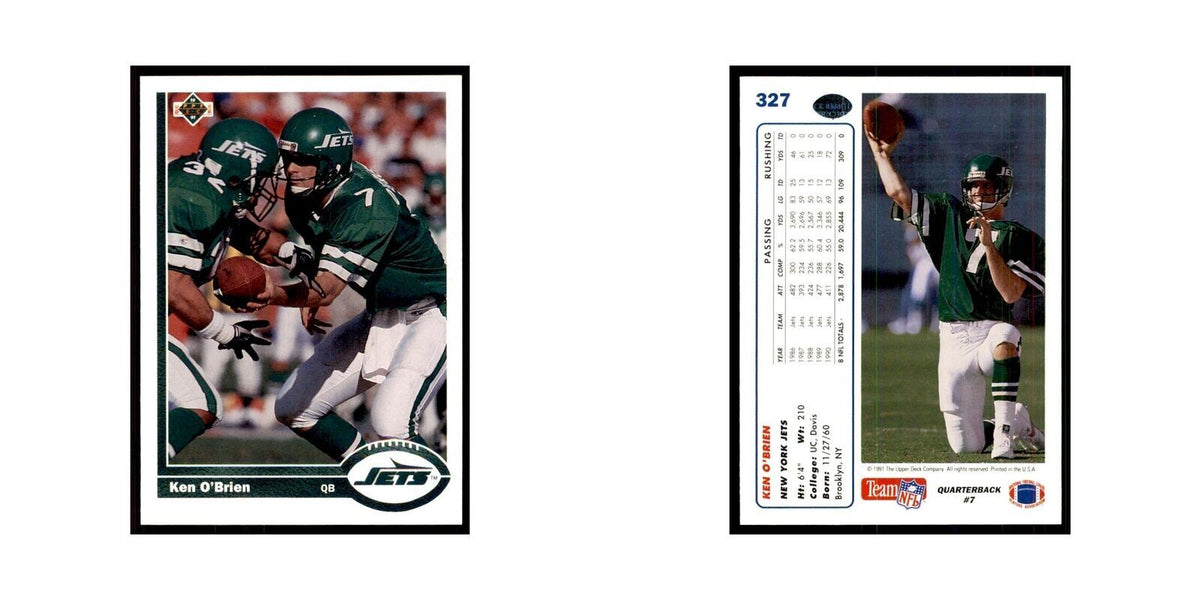 1991 Upper Deck Ken O'Brien Jets #327