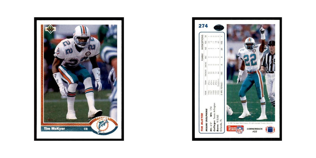 1991 Upper Deck Tim McKyer Dolphins #274