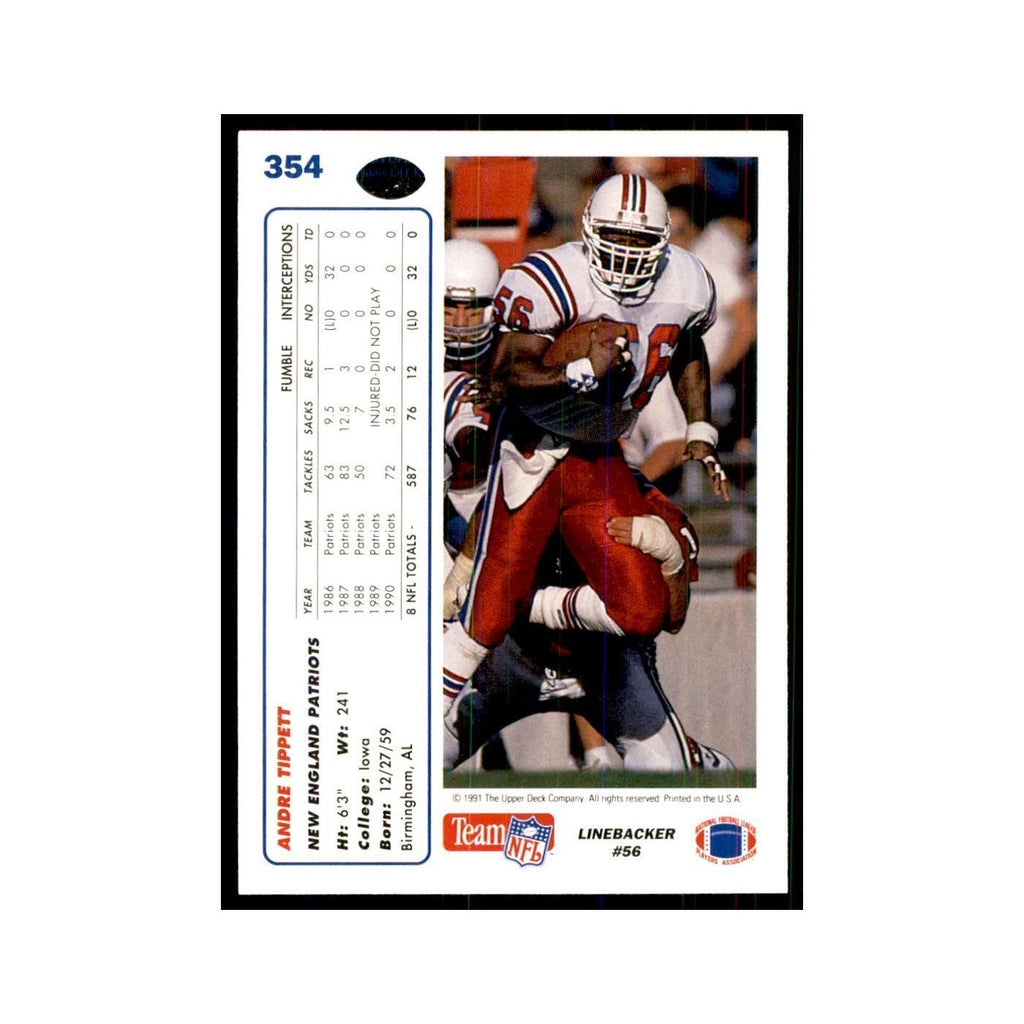 1991 Upper Deck Andre Tippett Patriots #354