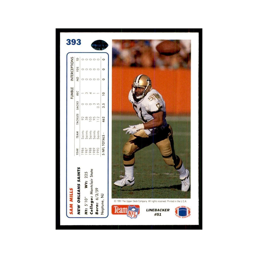 1991 Upper Deck Sam Mills Saints #393