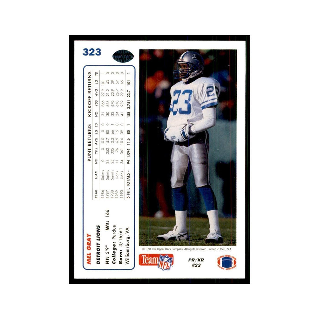 1991 Upper Deck Mel Gray Lions #323