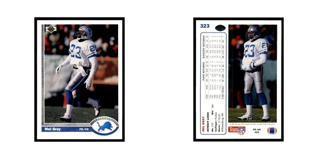 1991 Upper Deck Mel Gray Lions #323