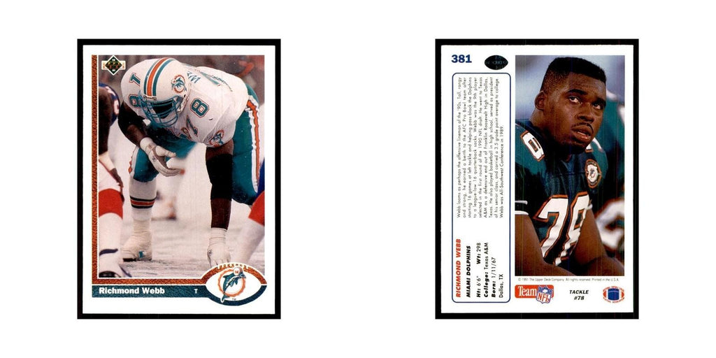 1991 Upper Deck Richmond Webb Dolphins #381