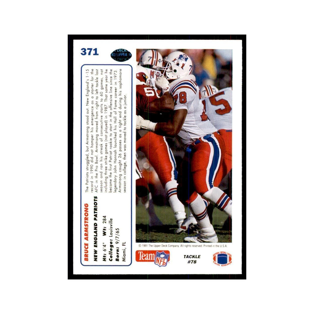 1991 Upper Deck Bruce Armstrong Patriots #371