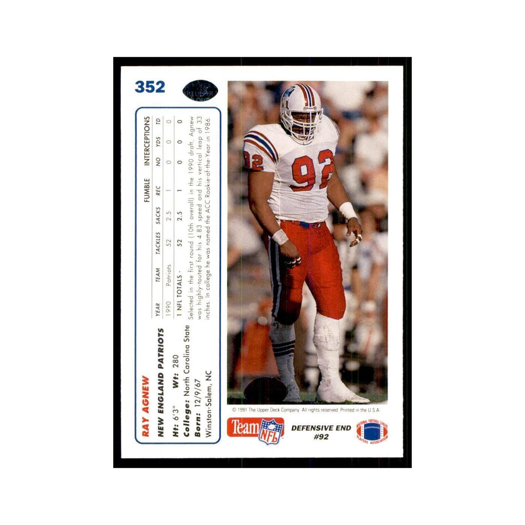 1991 Upper Deck Ray Agnew Patriots #352