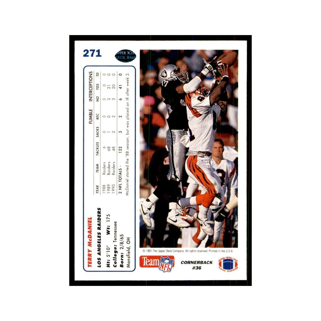 1991 Upper Deck Terry McDaniel Los Angeles Raiders #271