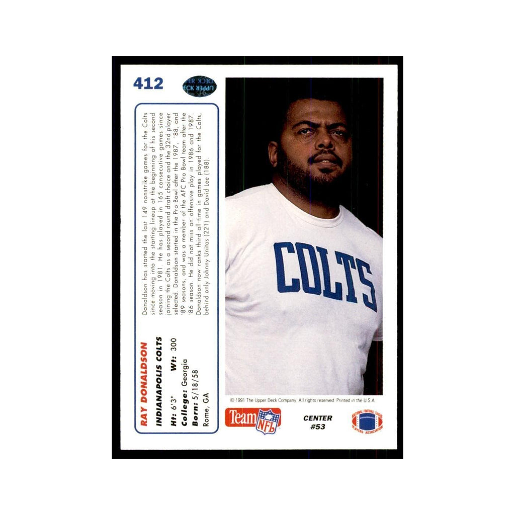 1991 Upper Deck Ray Donaldson Colts #412