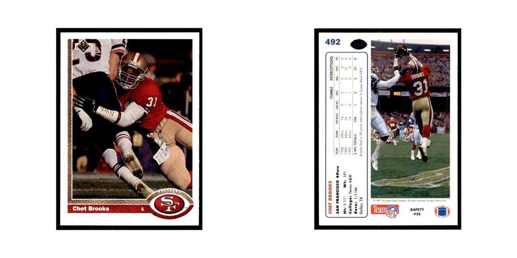 1991 Upper Deck Chet Brooks 49ers #492