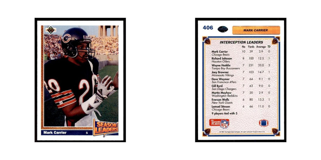 1991 Upper Deck Mark Carrier Bears #406