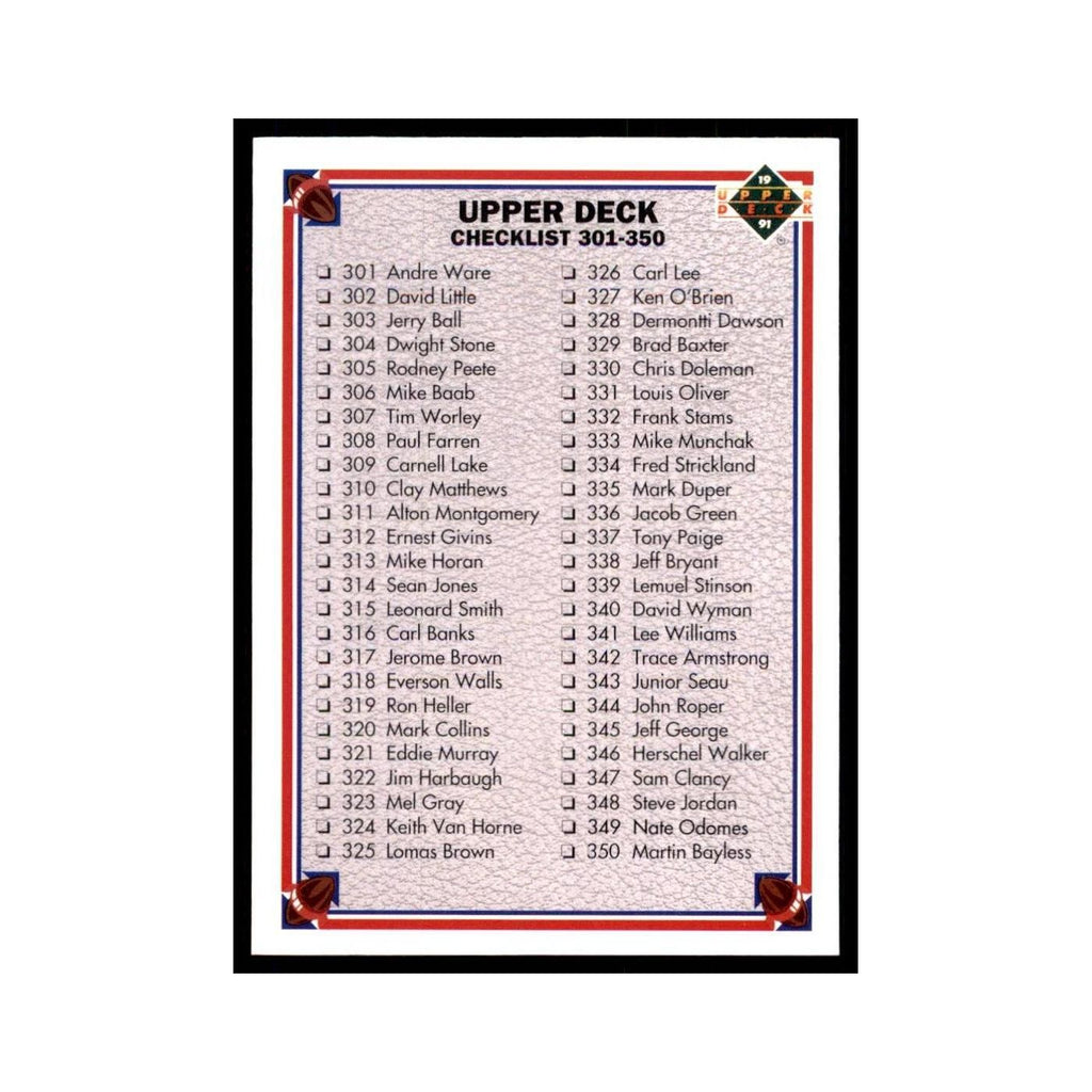 1991 Upper Deck Checklist #400