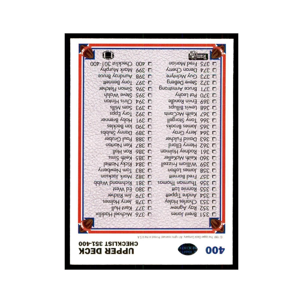 1991 Upper Deck Checklist #400