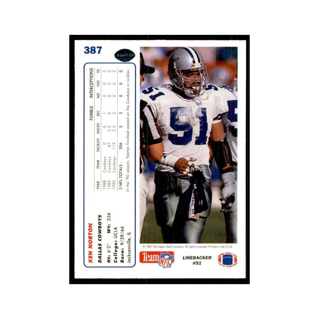 1991 Upper Deck Ken Norton Cowboys #387