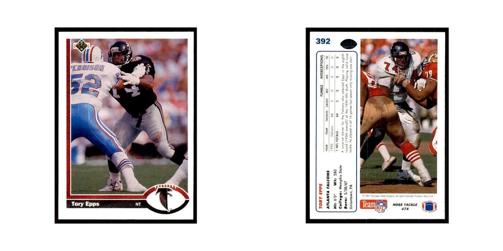 1991 Upper Deck Tory Epps Falcons #392