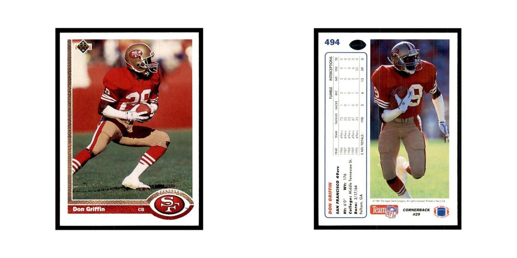 1991 Upper Deck Don Griffin 49ers #494