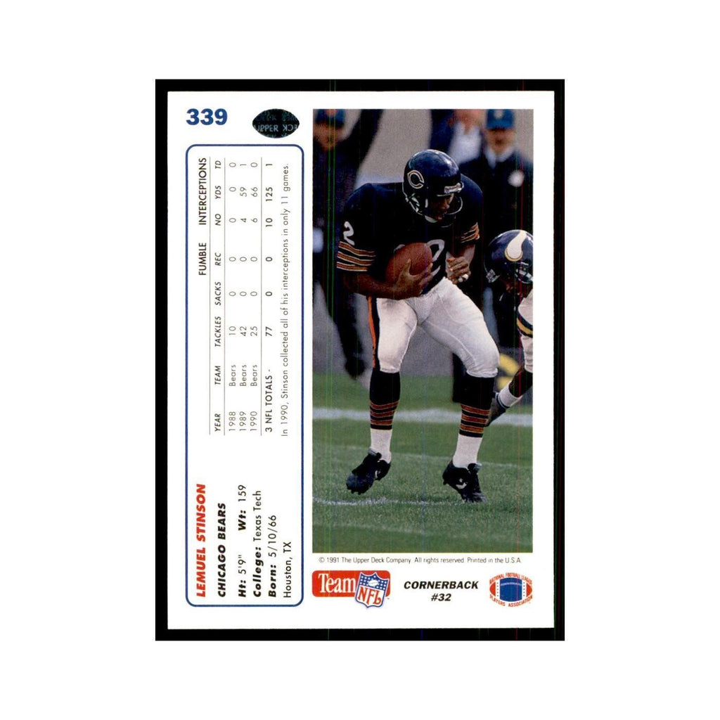 1991 Upper Deck Lemuel Stinson Bears #339