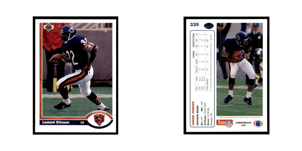 1991 Upper Deck Lemuel Stinson Bears #339