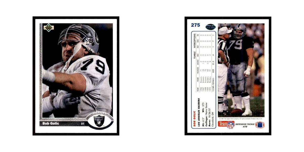 1991 Upper Deck Bob Golic Los Angeles Raiders #275