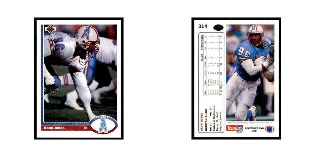 1991 Upper Deck Sean Jones Houston Oilers #314