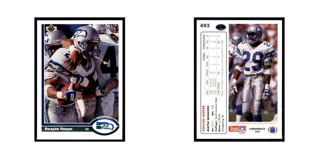 1991 Upper Deck Dwayne Harper RC Seahawks #493