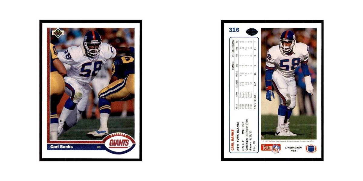 1991 Upper Deck Carl Banks Giants #316