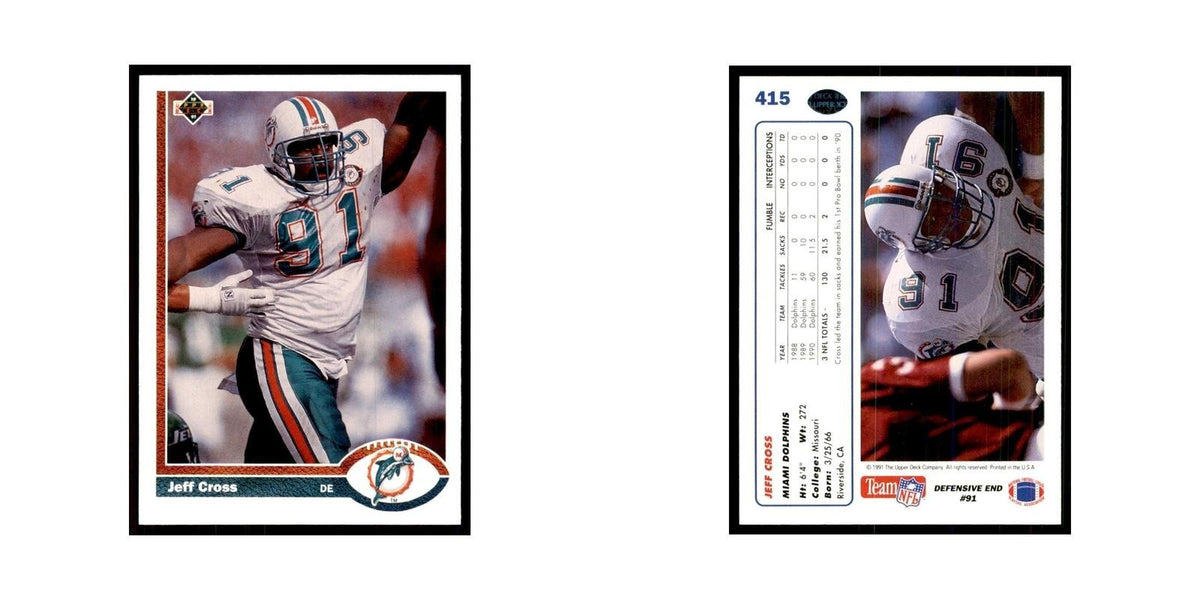 1991 Upper Deck Jeff Cross Dolphins #415