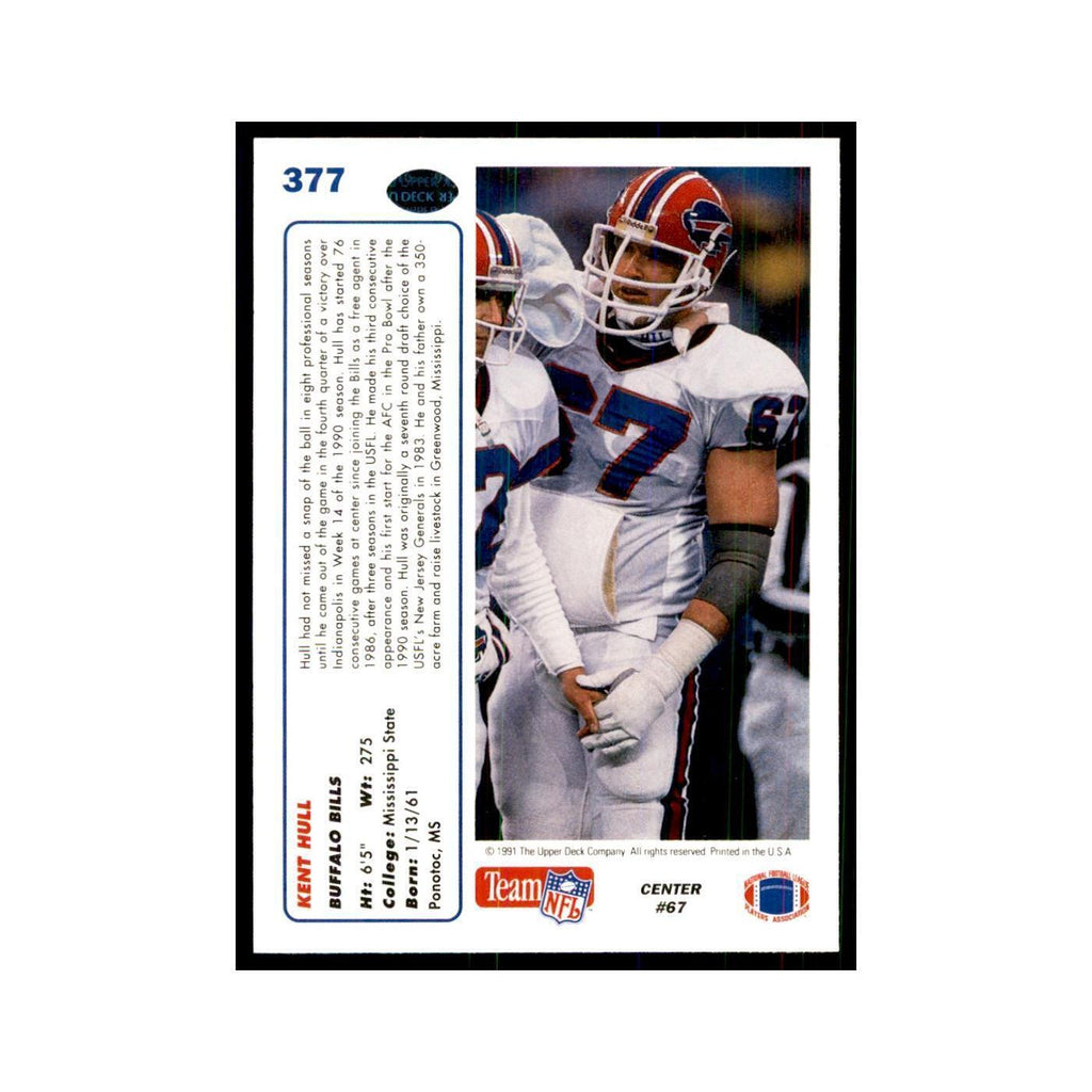 1991 Upper Deck Kent Hull Bills #377