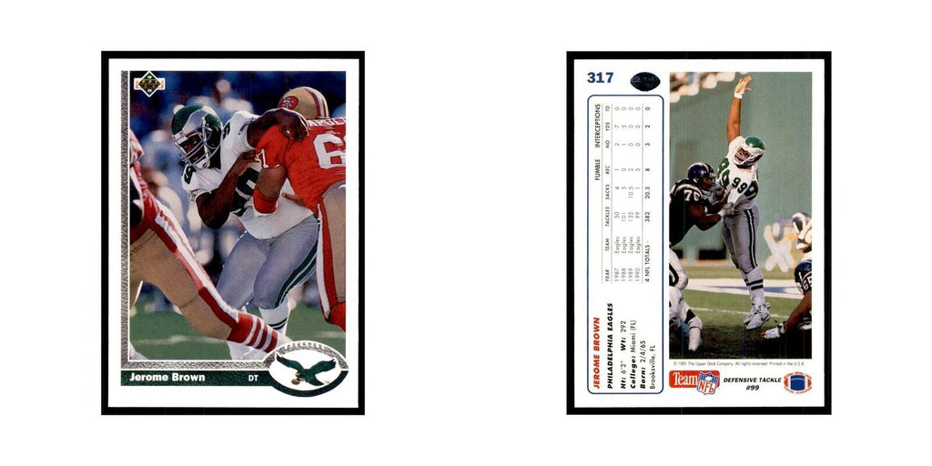 1991 Upper Deck Jerome Brown Eagles #317