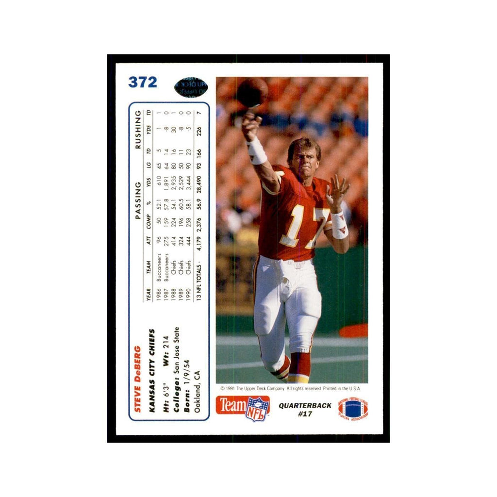1991 Upper Deck Steve DeBerg Chiefs #372
