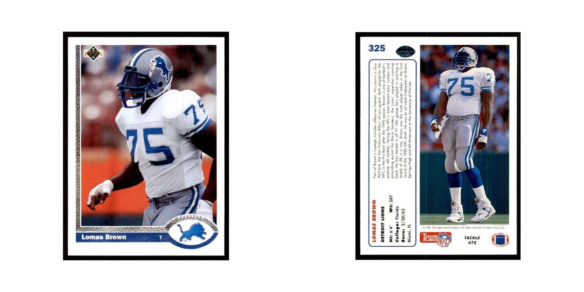 1991 Upper Deck Lomas Brown Lions #325