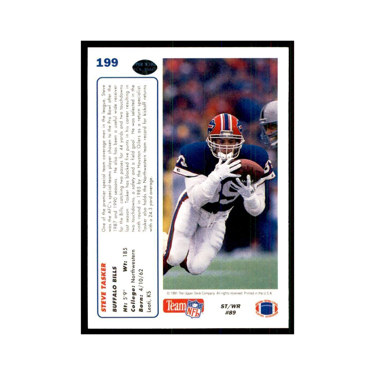 1991 Upper Deck Steve Tasker Bills #199