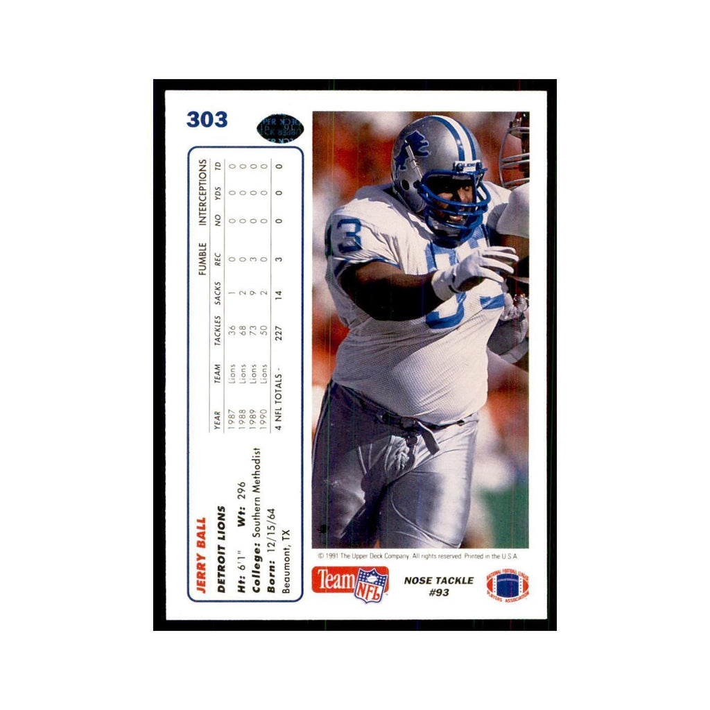 1991 Upper Deck Jerry Ball Lions #303