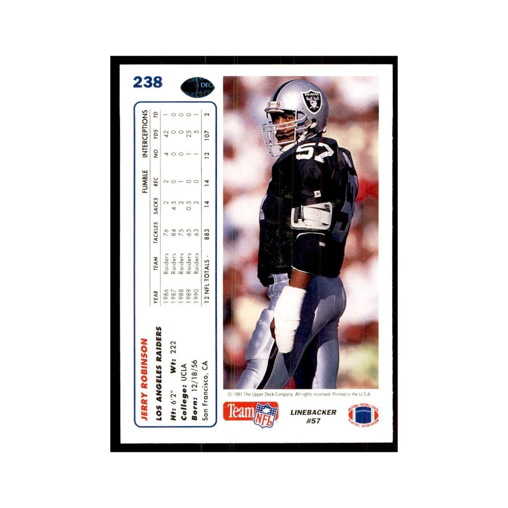 1991 Upper Deck Jerry Robinson Los Angeles Raiders #238