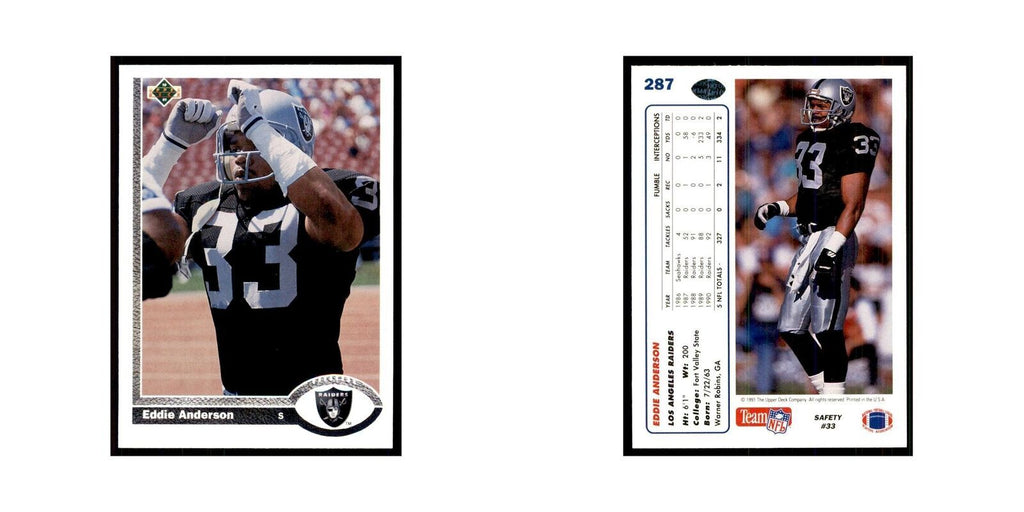 1991 Upper Deck Eddie Anderson Los Angeles Raiders #287