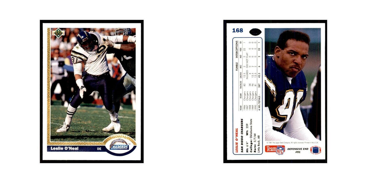 1991 Upper Deck Leslie O'Neal San Diego Chargers #168