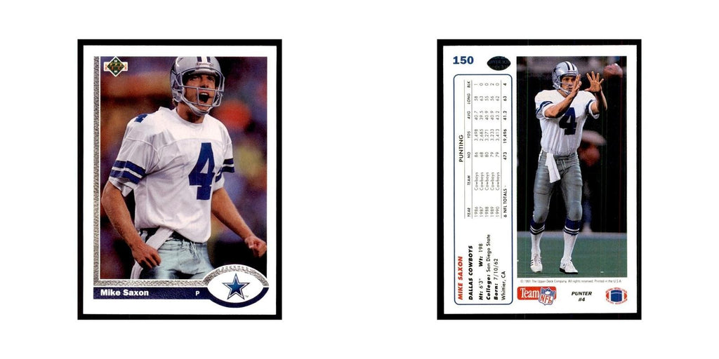 1991 Upper Deck Mike Saxon Cowboys #150