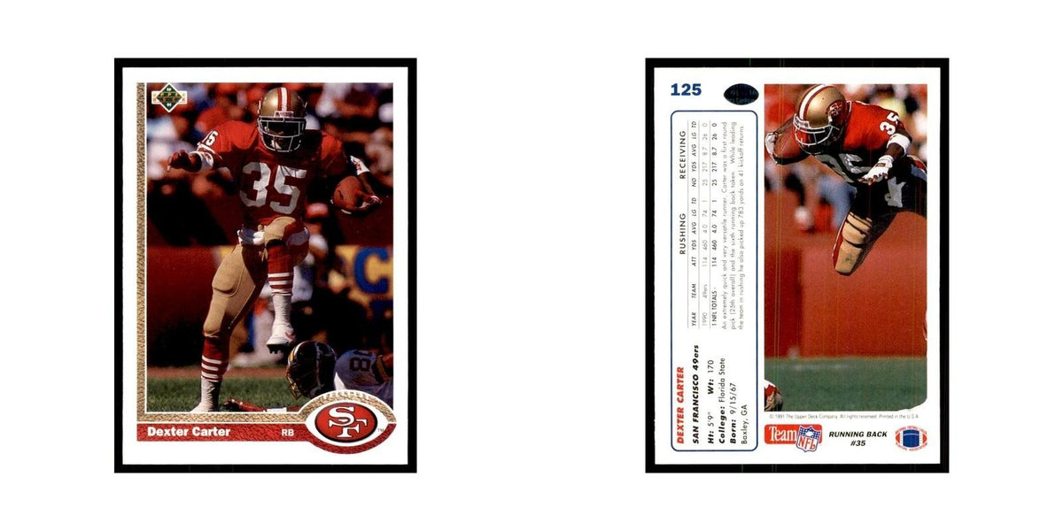 1991 Upper Deck Dexter Carter 49ers #125