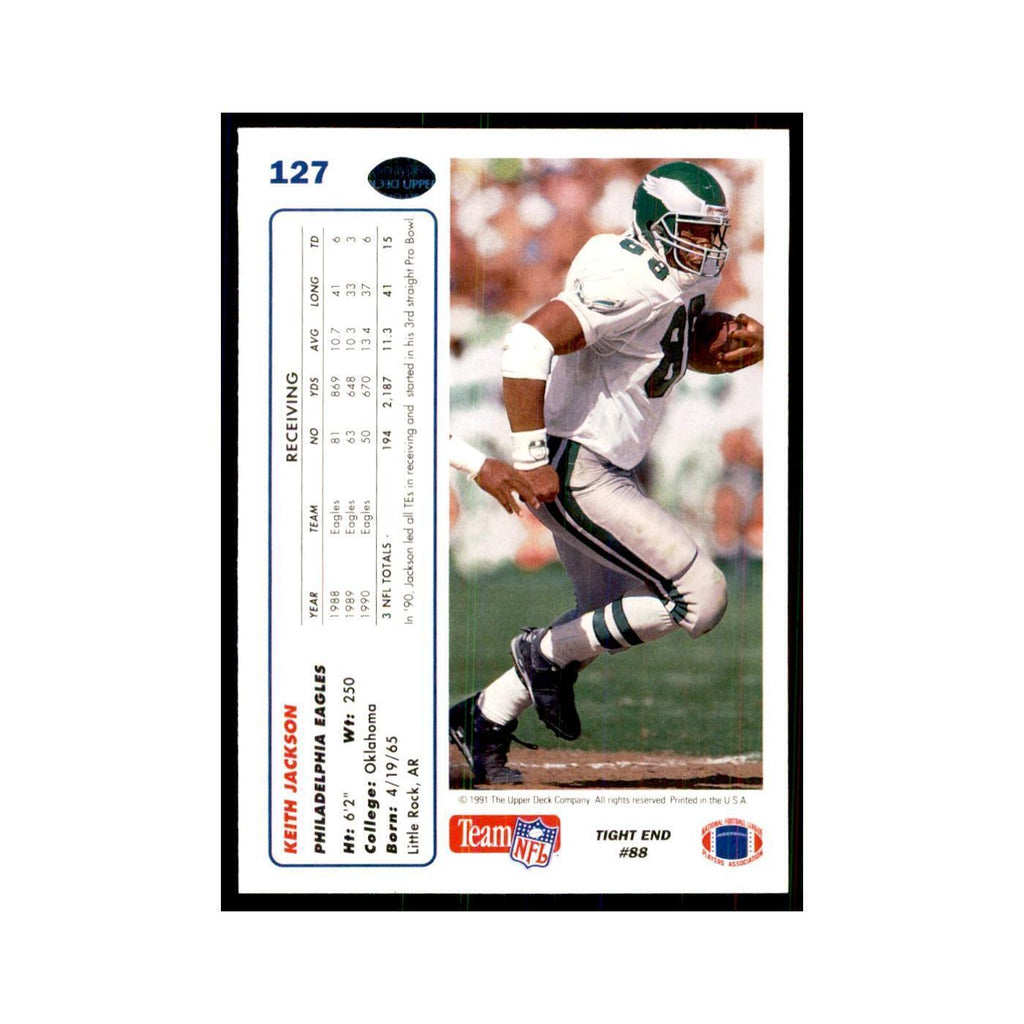 1991 Upper Deck Keith Jackson Eagles #127