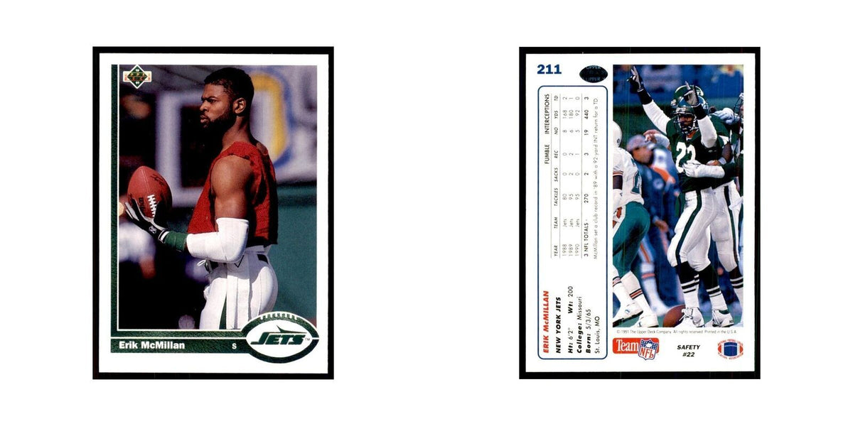 1991 Upper Deck Erik McMillan Jets #211