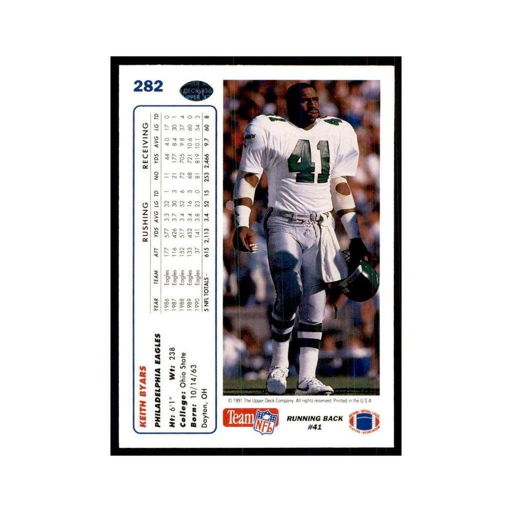 1991 Upper Deck Keith Byars Eagles #282