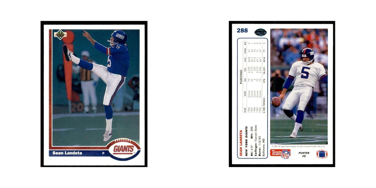 1991 Upper Deck Sean Landeta Giants #288