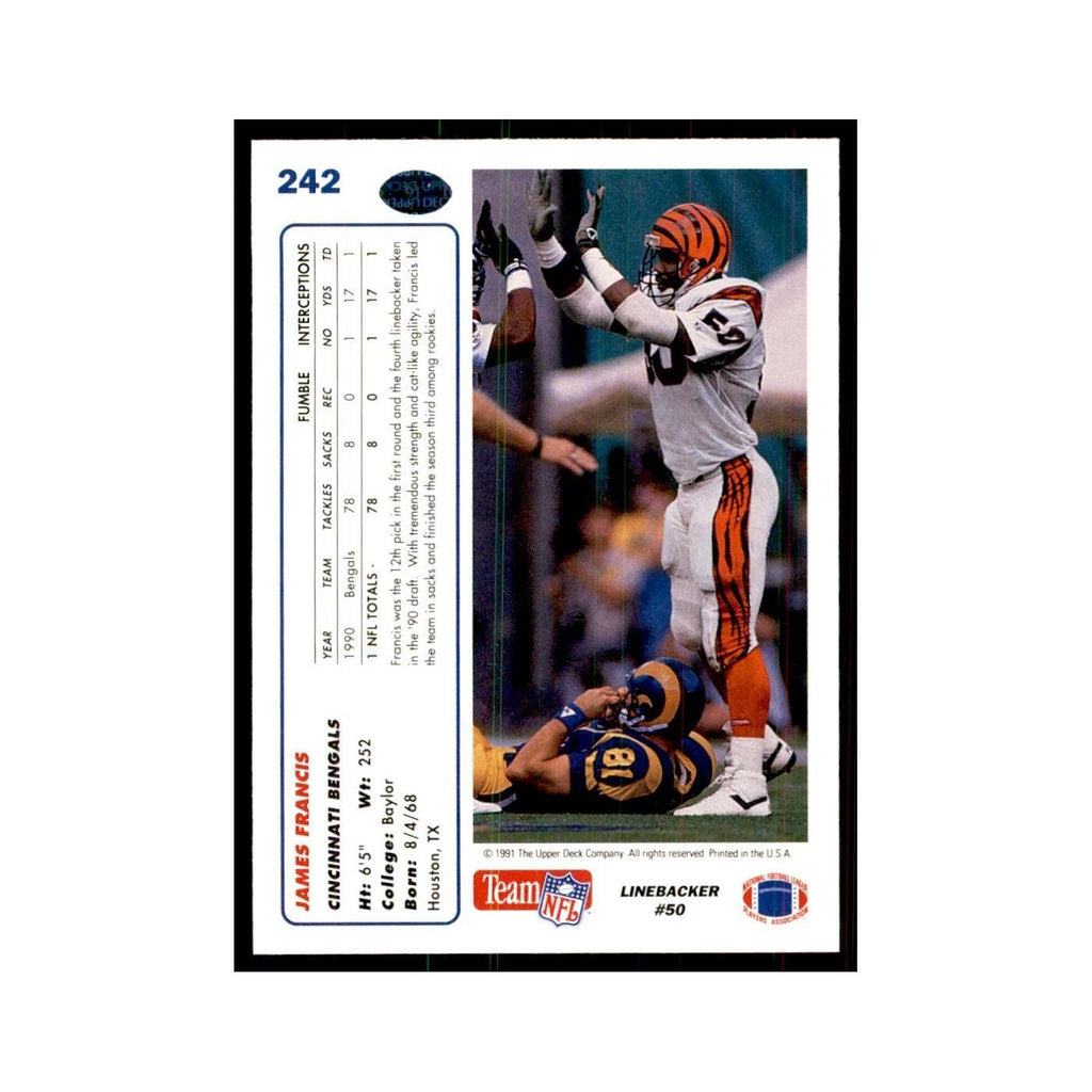 1991 Upper Deck James Francis Bengals #242