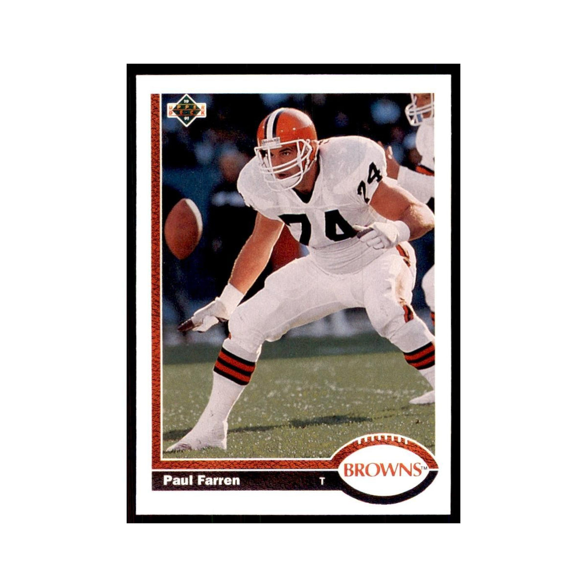 1991 Upper Deck Paul Farren Browns #308