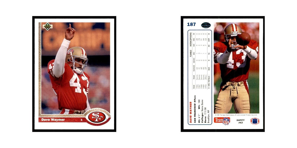 1991 Upper Deck Dave Waymer 49ers #187