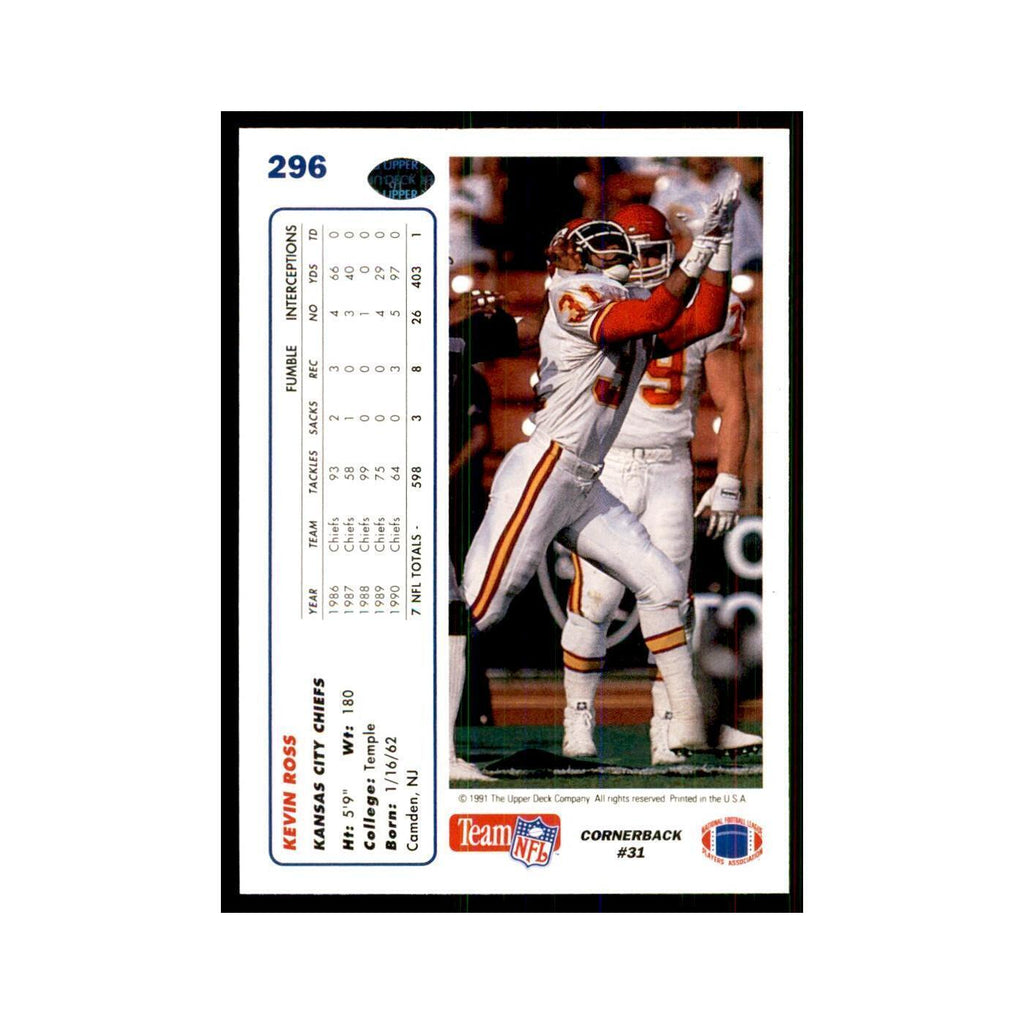 1991 Upper Deck Kevin Ross Chiefs #296
