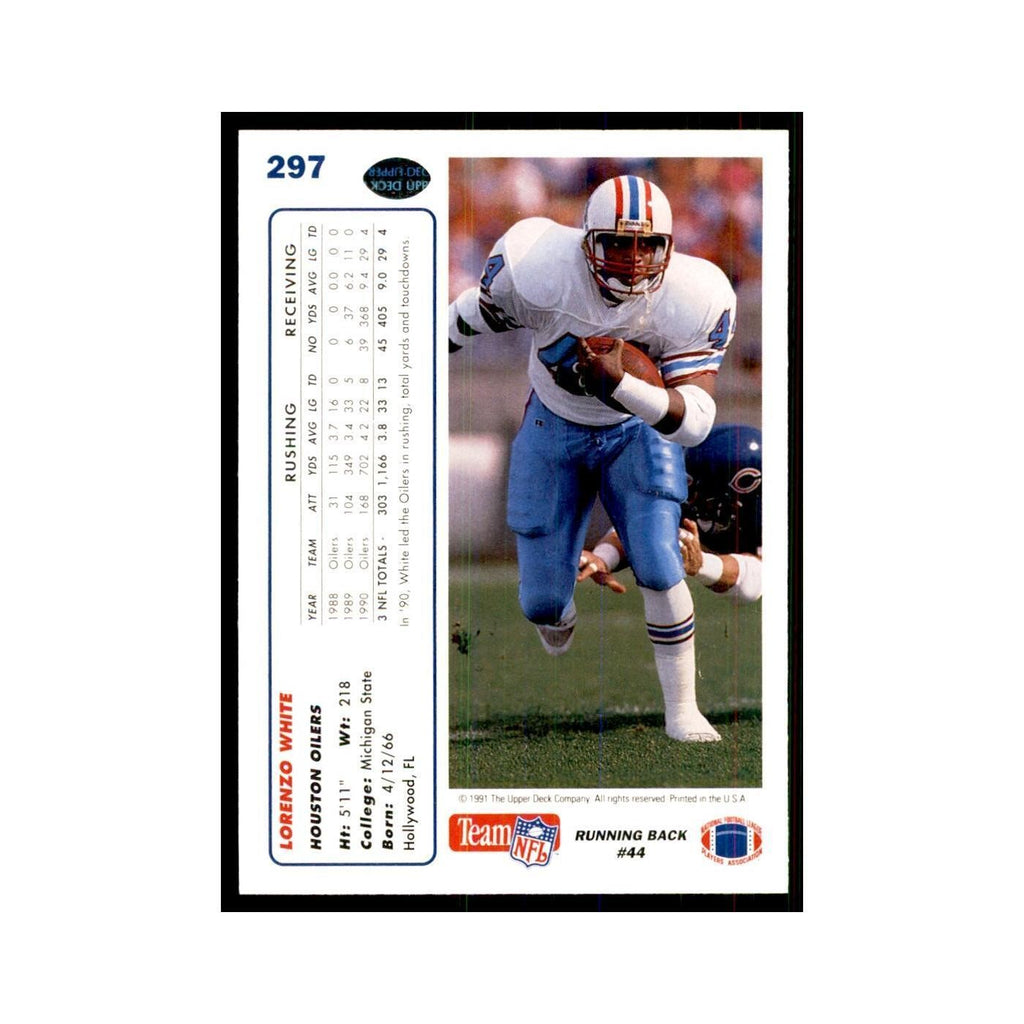 1991 Upper Deck Lorenzo White Houston Oilers #297