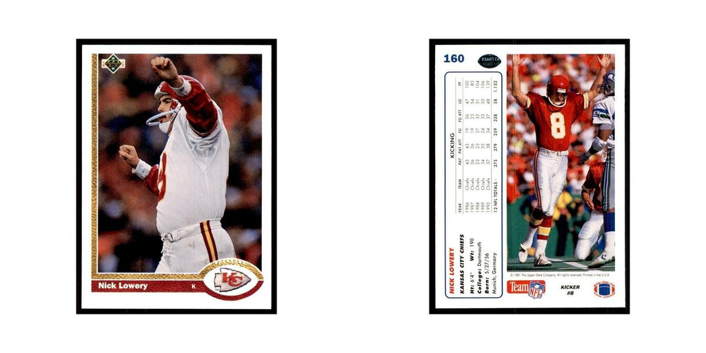 1991 Upper Deck Nick Lowery Chiefs #160