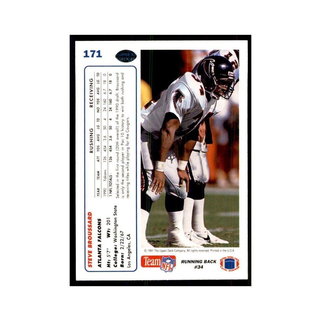 1991 Upper Deck Steve Broussard Falcons #171