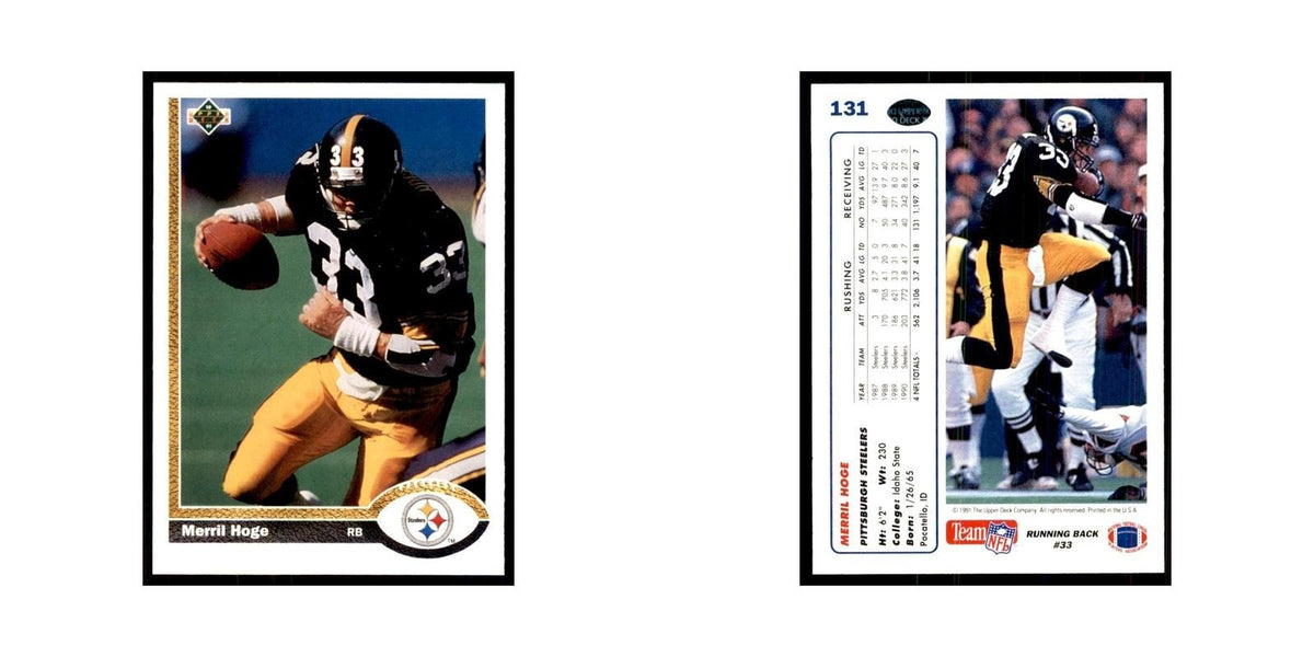 1991 Upper Deck Merril Hoge Steelers #131