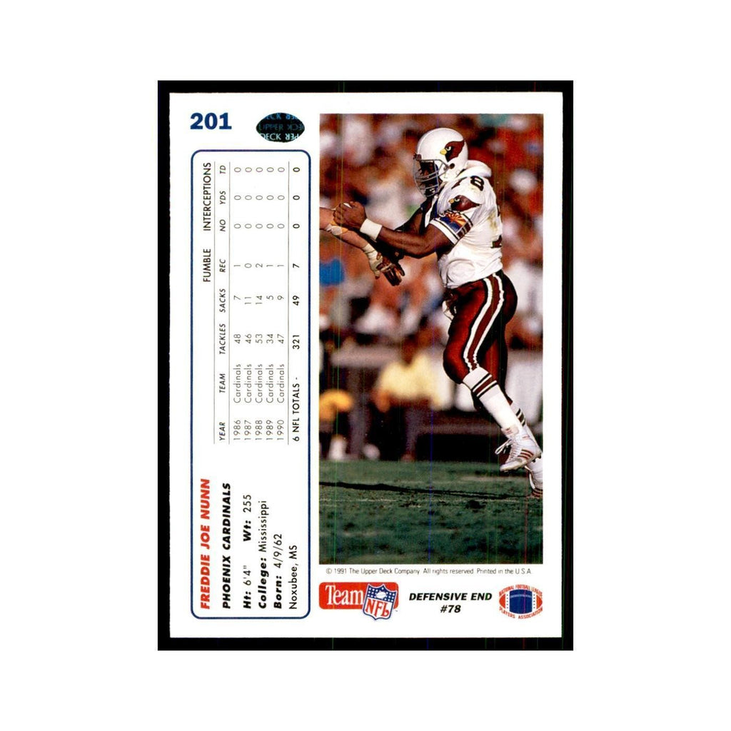 1991 Upper Deck Freddie Joe Nunn Phoenix Cardinals #201